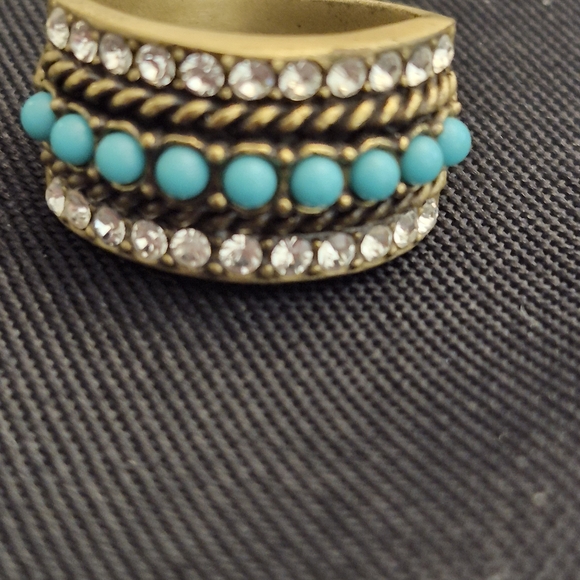 Heidi Daus Gold Ring with Turquoise Accents - Picture 2 of 4